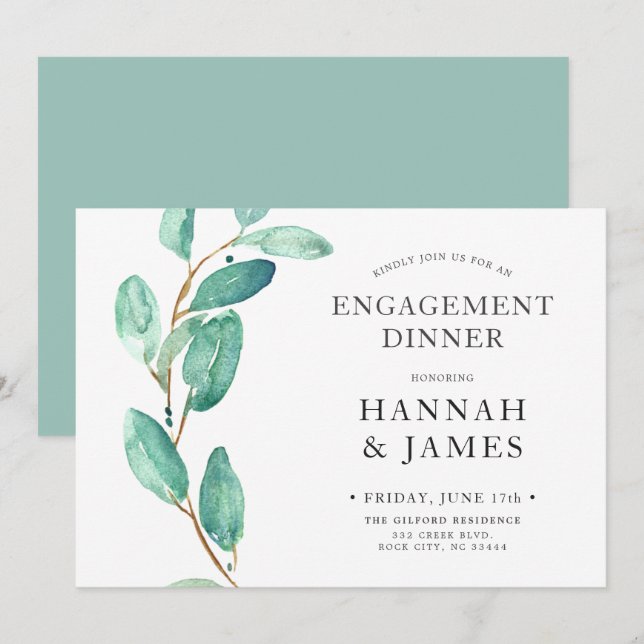 Bayou Botanicals Förlovningsfest Inbjudningar (Fram/baksida)