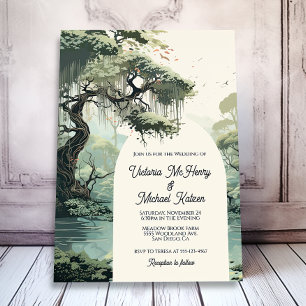 Bayou Cypress vatten färg Bröllop Inbjudningar