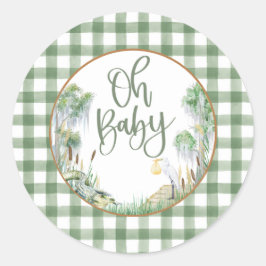 Bayou Swamp Baby Shower Sticker Runt Klistermärke