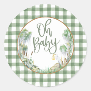 Bayou Swamp Baby Shower Sticker Runt Klistermärke