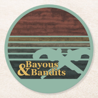 Bayous & Bandits Retro Sunset Underlägg Papper Rund