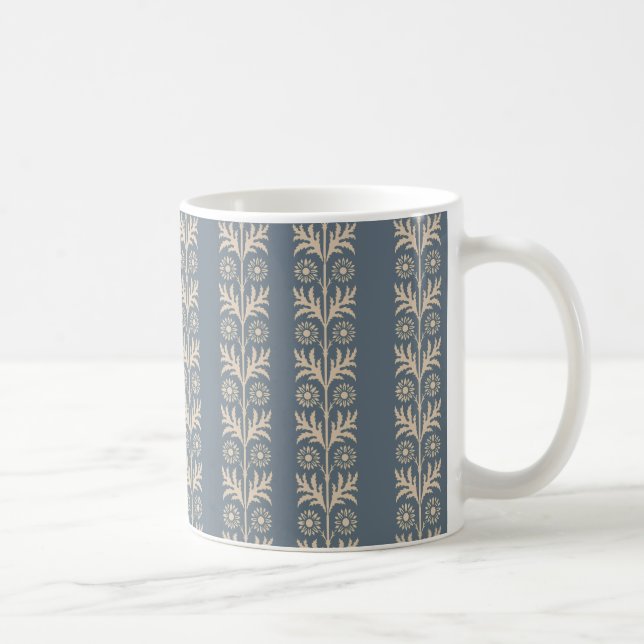 Bayoux Blue Arts och Crafts Blommigt Rand Kaffemugg (Höger)
