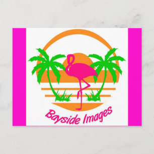 BAYSIDE BILDER ROSA FLAMINGO POSTKORT VYKORT