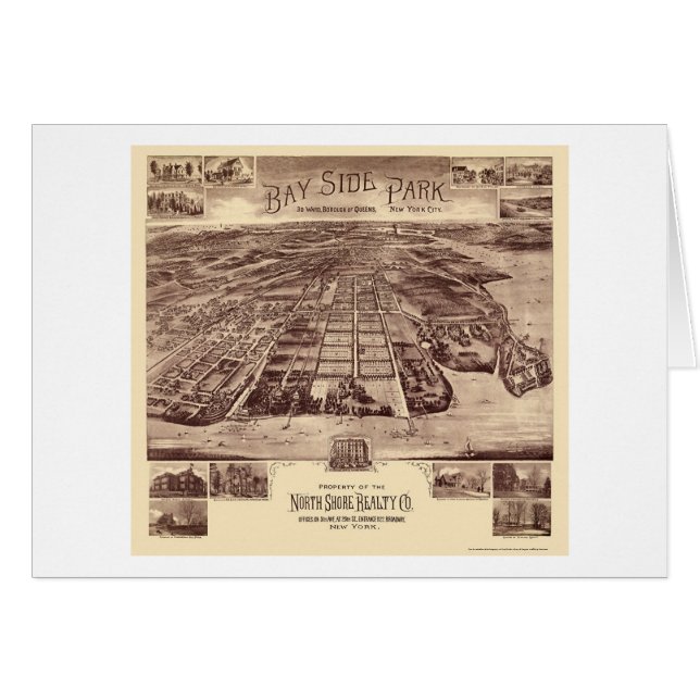 Bayside parkerar - drottningar, panorama- karta hälsningskort (Framsidan Horizontal)