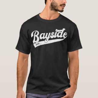 Bayside Queens NYC Typographic Distressed Design  T Shirt