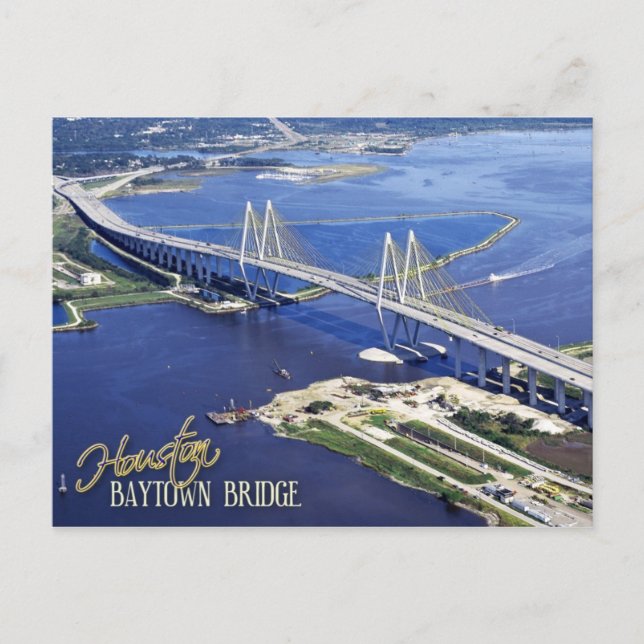 Baytown Bridge, Houston Frakt Channel, Texas Vykort (Framsida)