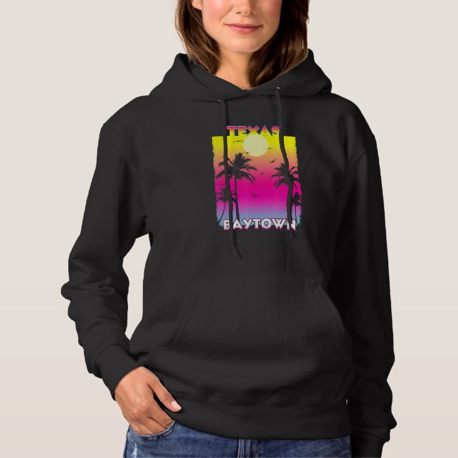 Baytown Texas Tx Summer Vintage Sunset T Shirt (Framsida)