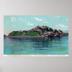 Bayview av den Alcatraz ön och fängelset Poster