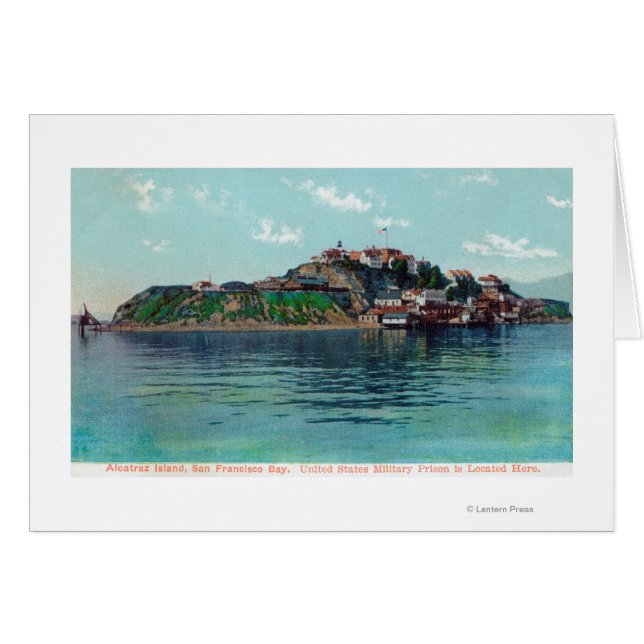 Bayview of Alcatraz Island and Prison Hälsningskort (Framsidan Horizontal)
