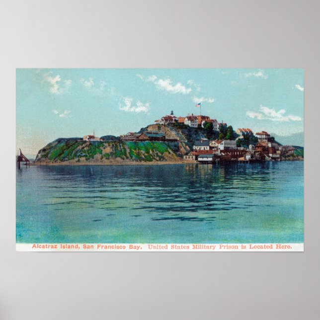 Bayview of Alcatraz Island and Prison Poster (Framsidan)