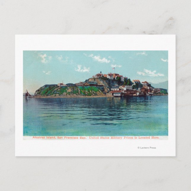 Bayview of Alcatraz Island and Prison Vykort (Framsida)