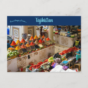 Bazaar i Tadzjikistan Vykort