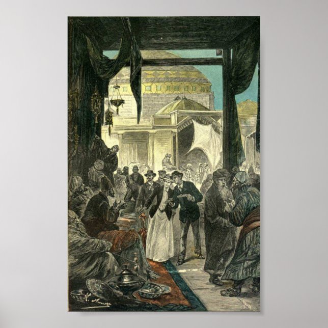 Bazaar, Samarkand, Jules Verne, Claudius Bombarnac Poster (Framsidan)