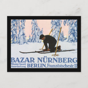 Bazar Nurnberg_Vintage resor Poster teckning Vykort