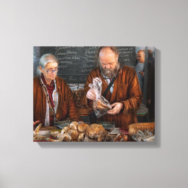 Bazar - Vi säljer färska svamp Canvastryck (Framsida)