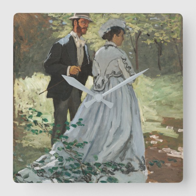 Bazille och Camille (1865) av Claude Monet Fyrkantig Klocka (Framsida)