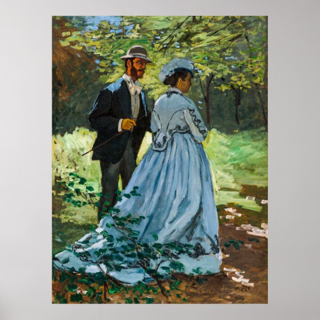 Bazille och Camille av Claude Monet Poster (Framsidan)
