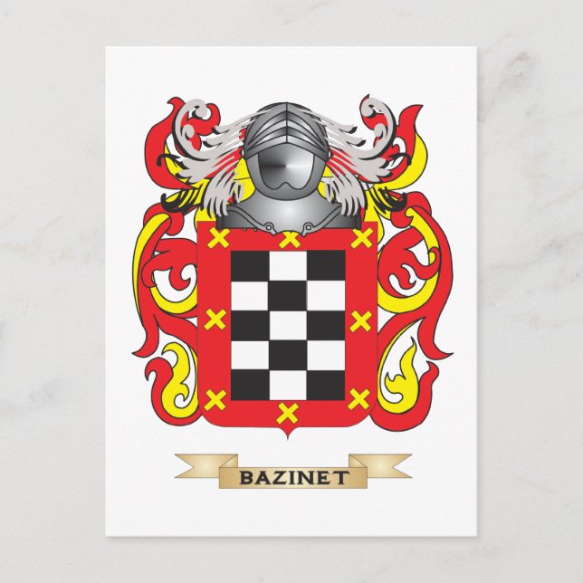 Bazinet Jackar av Arm (Family Crest) Vykort (Framsida)
