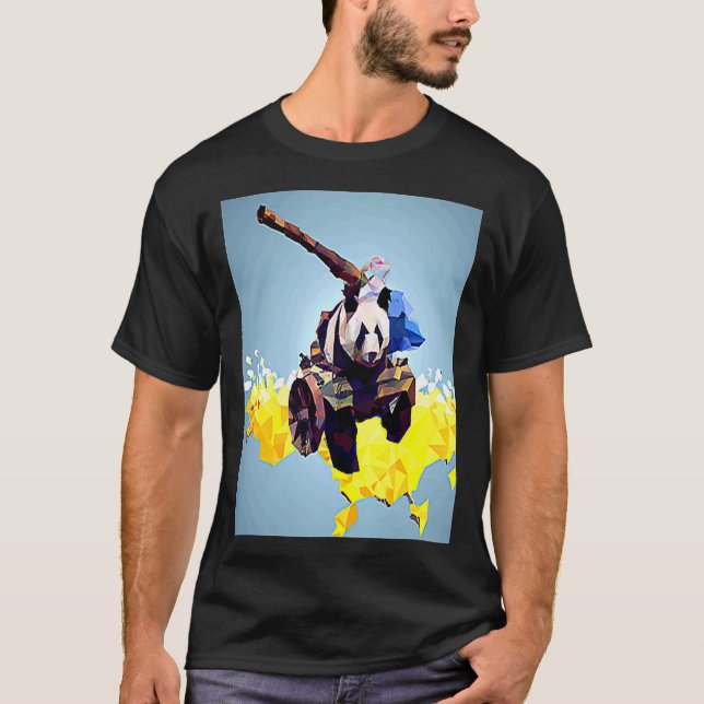 Bazooka Freedom Panda Sláva Ukraina yíni T Shirt (Framsida)