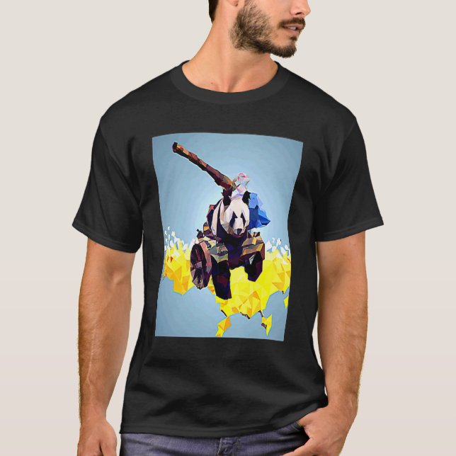 Bazooka Freedom Panda Sláva Ukraina yíni T Shirt (Framsida)