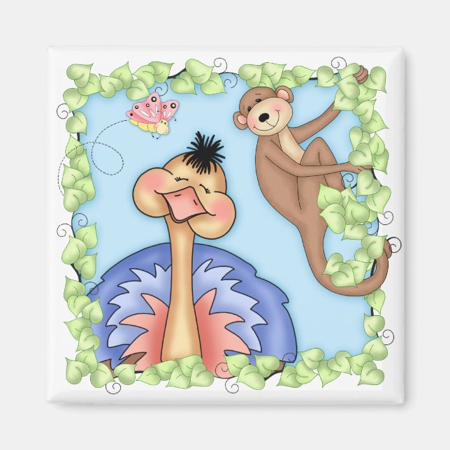 BaZooples Ollie Ostrich Magnet (Framsidan)