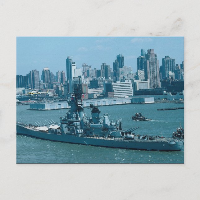 BB-61 ’USS Iowa’, New York Harbour, USA Vykort (Framsida)