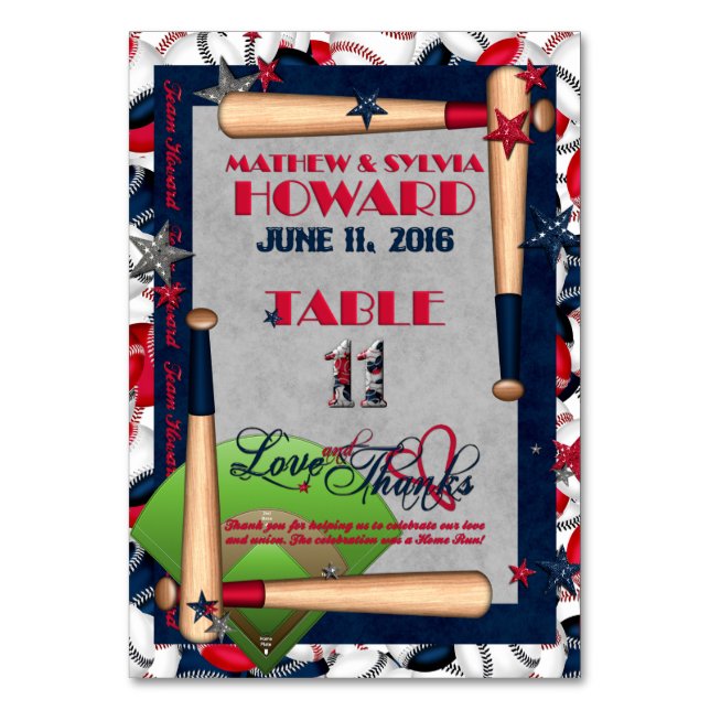 BB Bröllop, numrerat Bord-kort, ANPASSNINGSBAR 11 Bordsnummer (Framsidan)