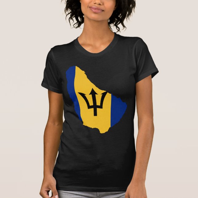 BB för Barbados flaggakarta T-shirt (Framsida)