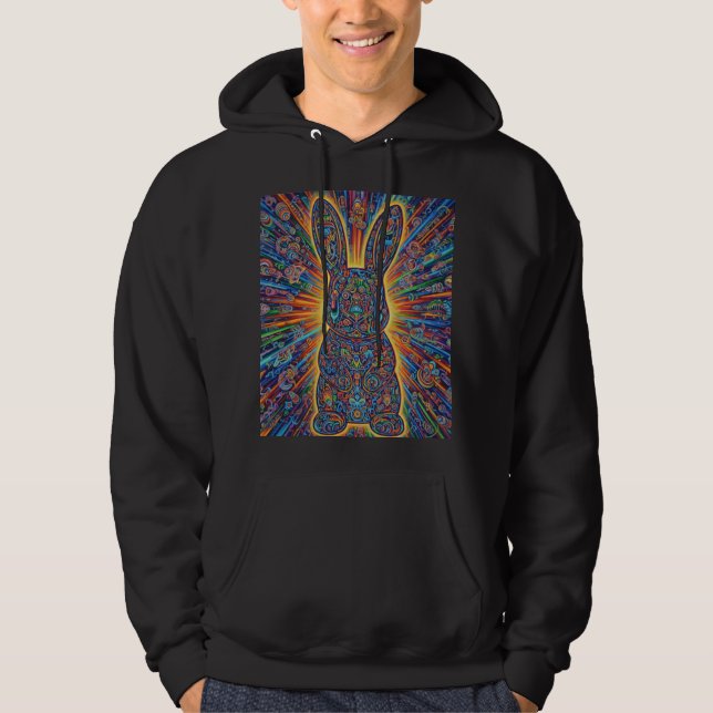 BB-Hoodie Black cosmic bunny Hoodie (Framsida)