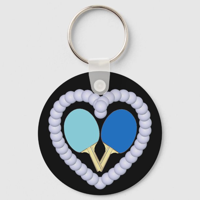 BB Ping Pong Paddle Heart Nyckelring (Framsida)