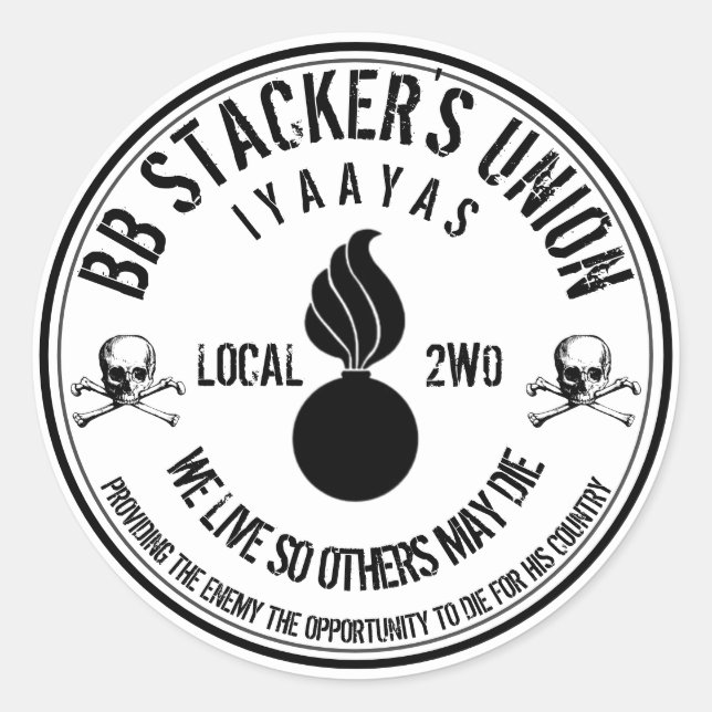 BB Stackers Union Slap Runt Klistermärke (Framsida)