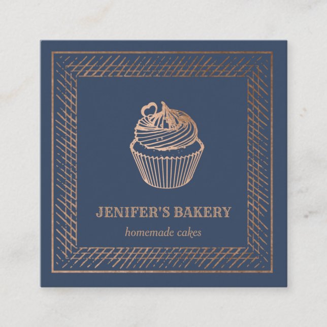 Bbakverk av släktet ro i guld fyrkantigt visitkort (Framsida)