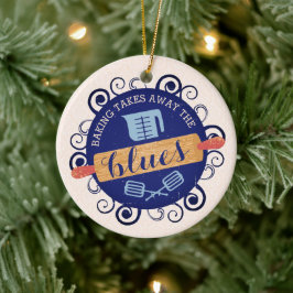 Bbakverk med rullstift träd jul julgransprydnad keramik