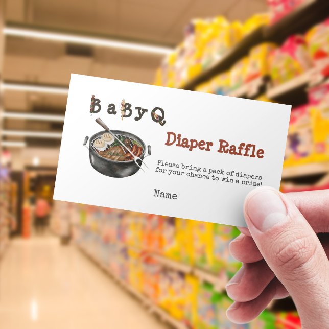 BBB Barbecue Party Baby Shower Diaper Raffle Game Tilläggskort (Skapare uppladdad)