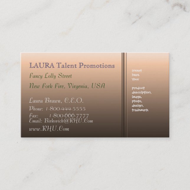 BBB - Brun skönhet 3 för BAVERLY Visitkort (Framsida)