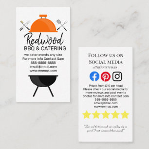 BBBQ-catering-matchare för roast-evenemang i bröll Visitkort