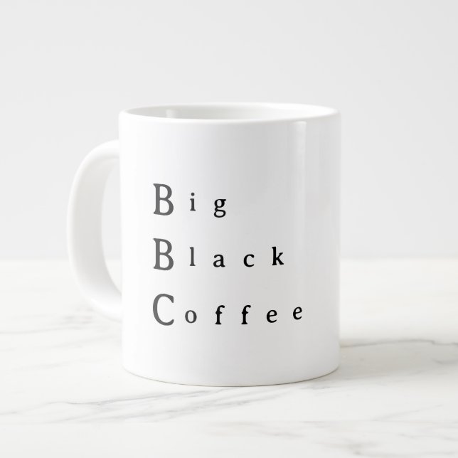 BBC Stor Svart Kaffemugg Jumbo Mugg (Framsida vänster)