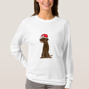 BBchoklad Labrador som ha på sig den Santa T-shirt