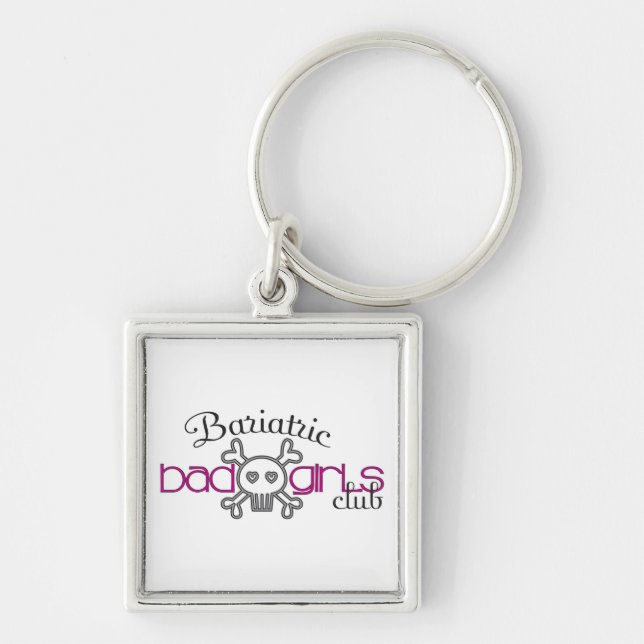 BBGC Keychain Fyrkantig Silverfärgad Nyckelring (Framsidan)