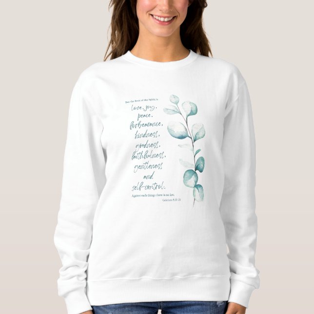 Bble Verse Scripture Vit Woman Sweatshirt T Shirt (Framsida)