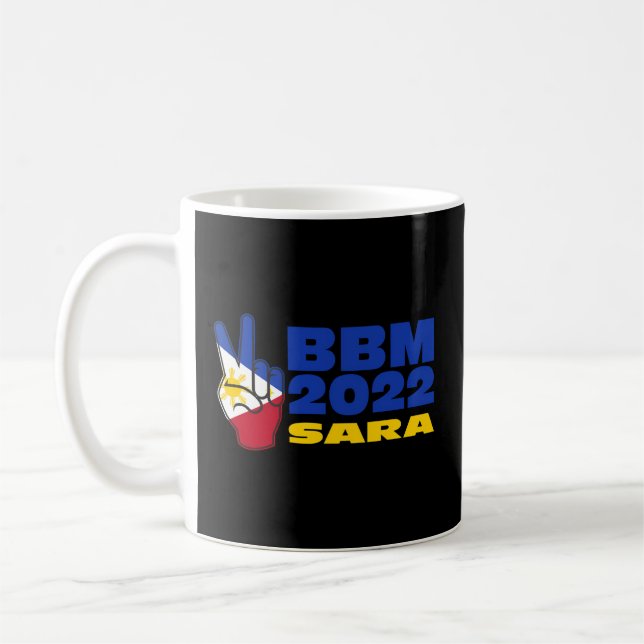 Bbm 2022 Bongbong Marcos Sara Philippines Flagga Kaffemugg (Vänster)