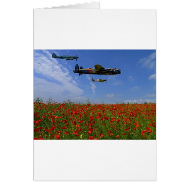 BBMF och poppies Hälsningskort (Framsidan)