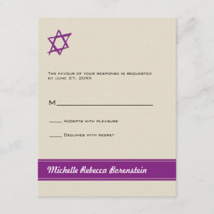 Bborstad stjärna för David Bat mitzvah Response Ca OSA Kort