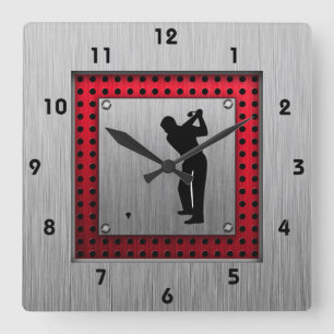 Bborstat aluminiumfolie (Golfer) Fyrkantig Klocka