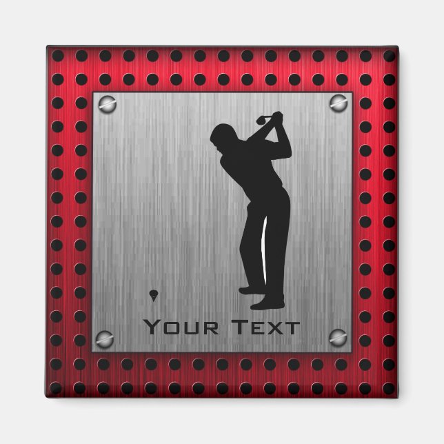 Bborstat aluminiumfolie (Golfer) Magnet (Framsidan)