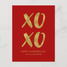 Bborstat gulfenad XOXO Valentine-vykort Helg Vykort