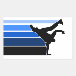 BBOY-dekaler blu Rektangulärt Klistermärke