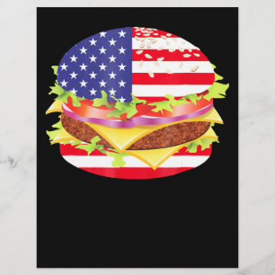 BBQ-älskare Hamburger USA Flagga 4:e Juli BBQ Reklamblad