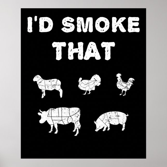 BBQ ÄLSKARE | ID-rök som Chef Smoker BBQ-gåvor Poster (Framsidan)