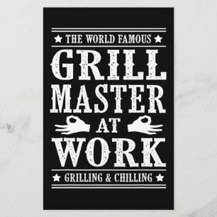 BBQ ÄLSKARE World Berömd Grill Master in Work Brevpapper